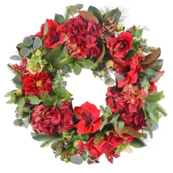 Amaryllis Hydrangea Wreath 25"