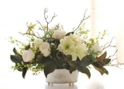 Amaryllis Magnolia Leaf Centerpiece 24"
