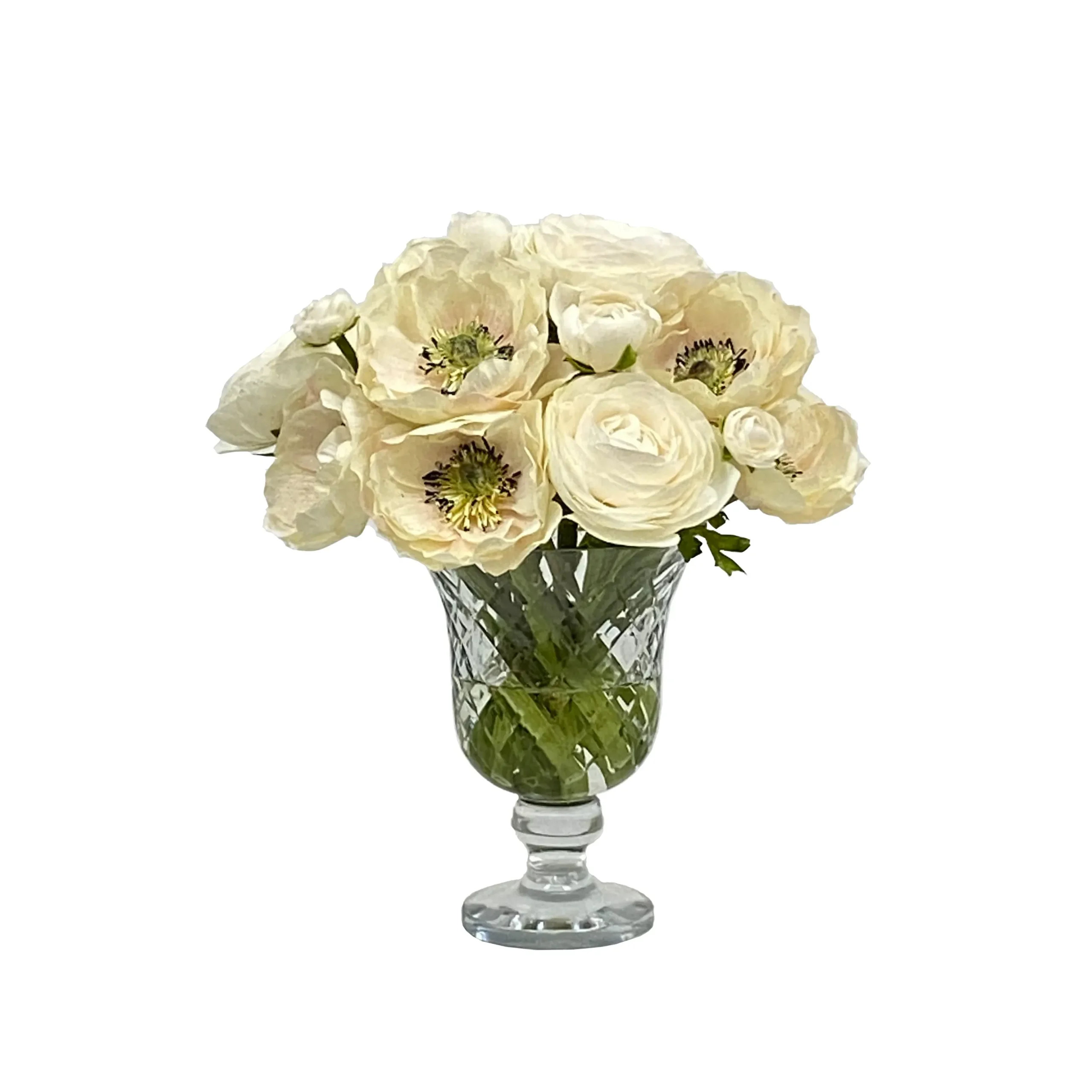 Anemone Ranunculus in Vase 12-inches tall