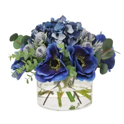 Anemone Thistle in Glass 9"