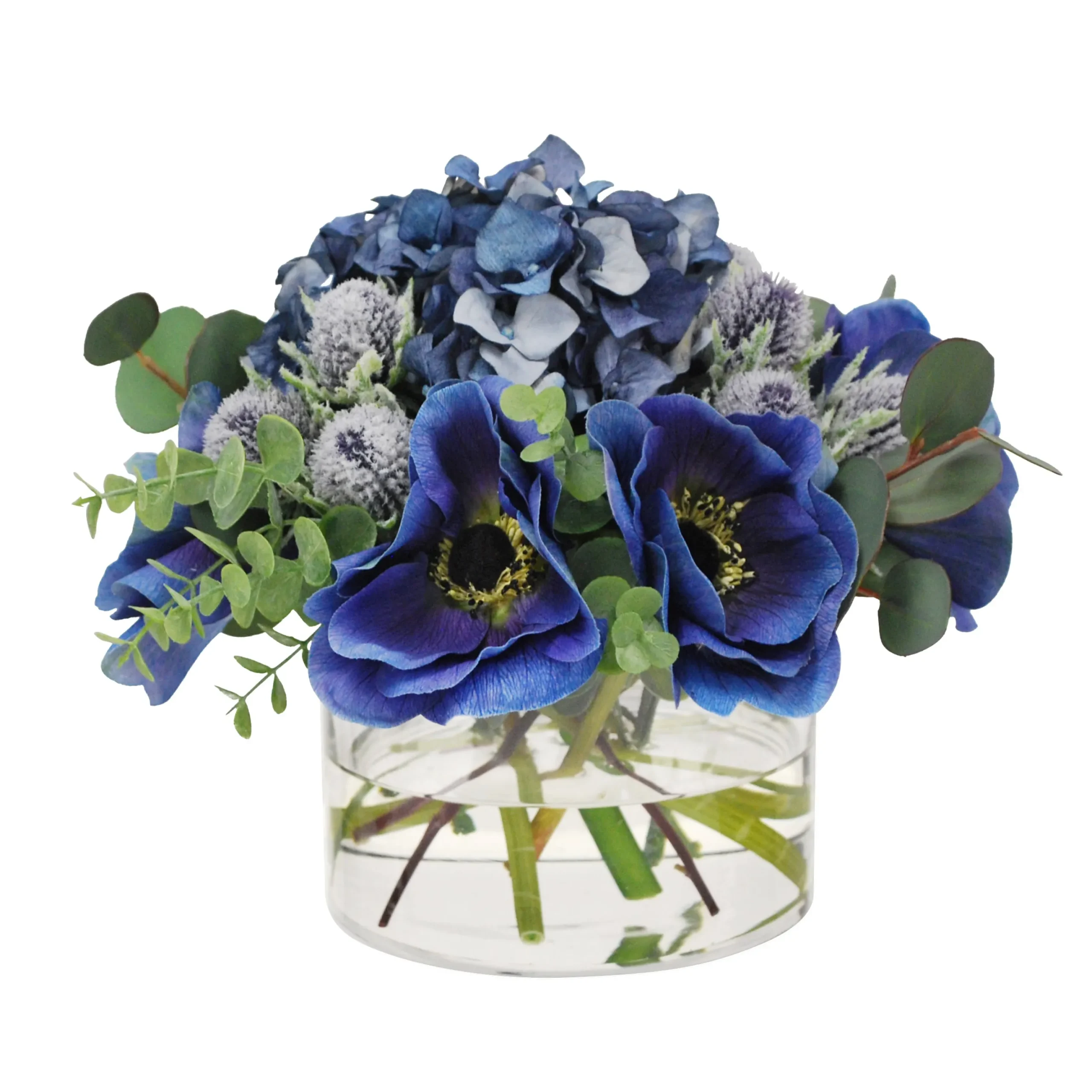 Anemone Thistle in Glass 9"