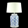 BLUE AND WHITE CERAMIC JAR TABLE LAMP 17"