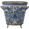 BLUE AND WHITE PLANTER 8"