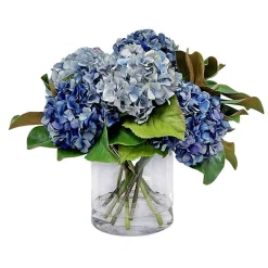 Blue Hydrangea in Glass 17"