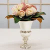 CREAM ROSE IN SILVER VASE (WHD019-PKMV)