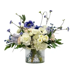 Delphinium & Hydrangea in Cut Glass 20"