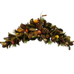 Dry Magnolia Leaf and Fruit Swag 45"