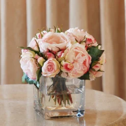 ENGLISH ROSE IN GLASS (DP758-PK)