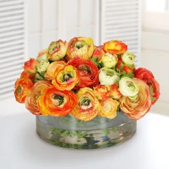 Faux Mix Orange Ranunculus 15" wide