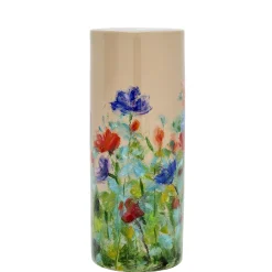 Hand-Painted Cylinder Vase 18"