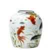 Handpainted Koi Fish Pot 9.5"