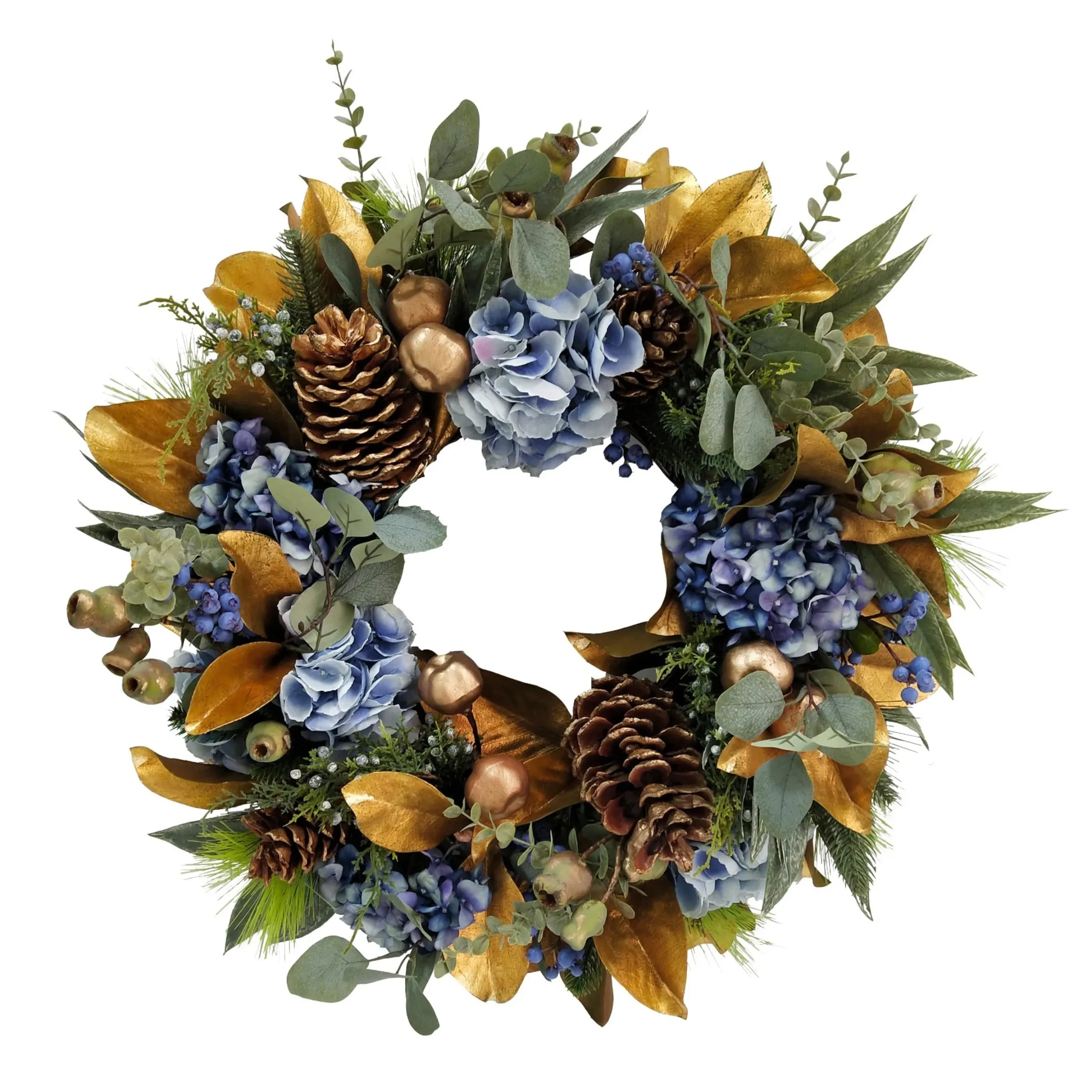 Holiday Hydrangea Wreath 25"
