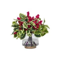 Holly Berry in Glass 12"
