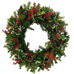 Holly Holiday Wreath 30"