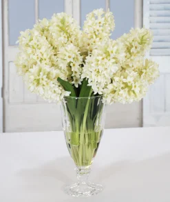 Hyacinth in Crystal Glass Vase 24"