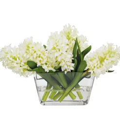 Hyacinth in Glass Vase 14"