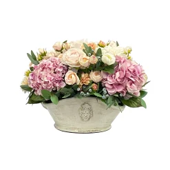 Hydrangea Dahlia Rose in Basket 22" wide