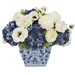Hydrangea Rose in Cache Pot 22"