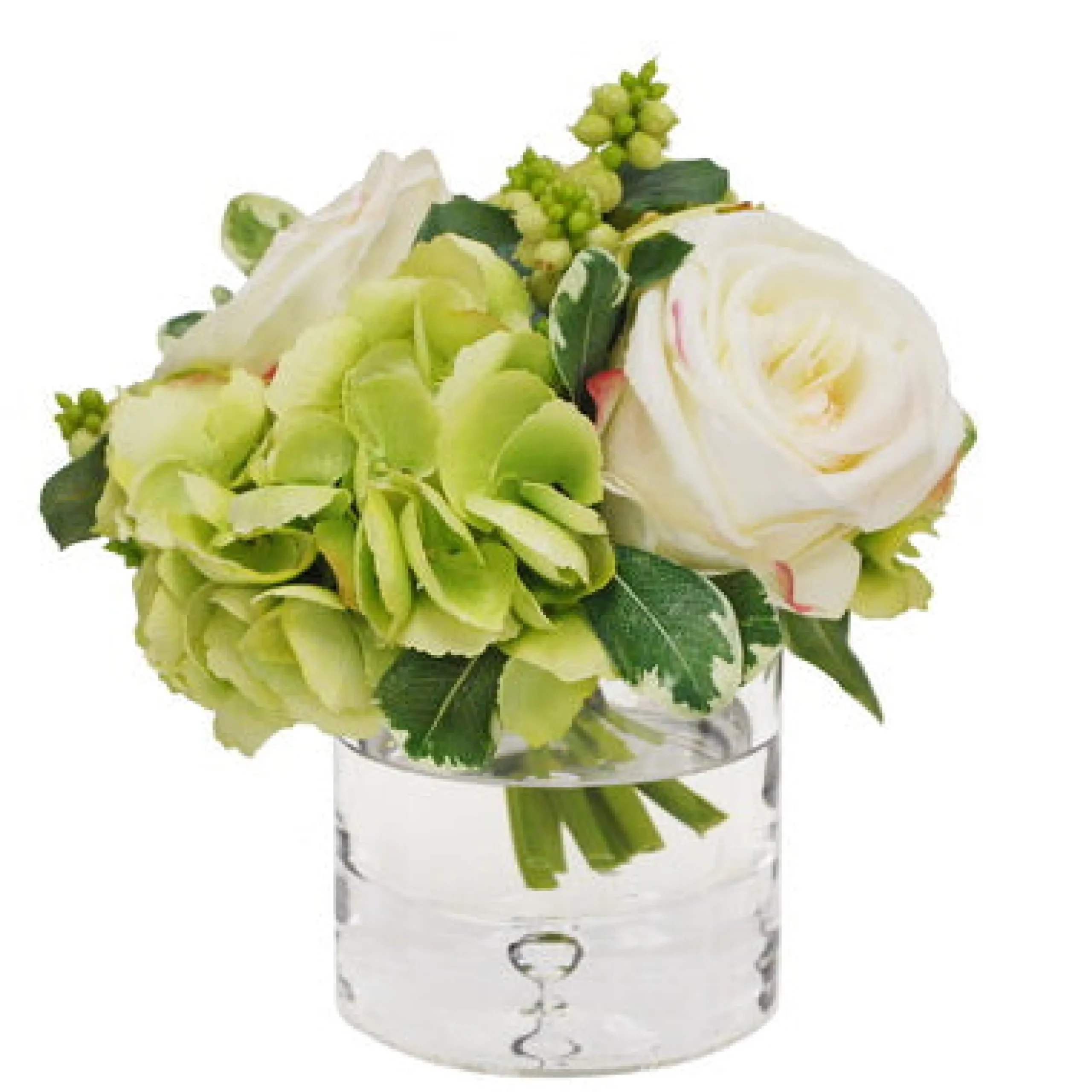 Hydrangea Rose in Vase 9"