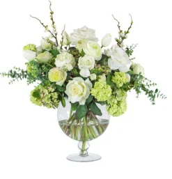 Hydrangea Tulip Rose in Vase 25"