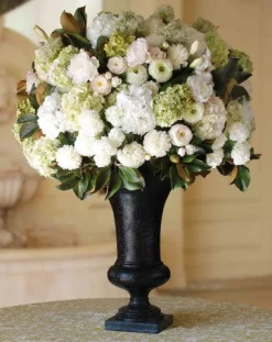 HYDRANGEA/PEONY IN EMPIRE URN (WHICON10-WHGR)