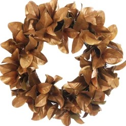 Magnolia Gold Leaf Wreath 30"