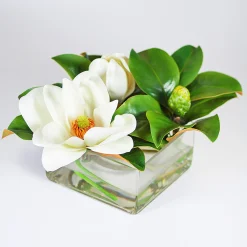 MAGNOLIAS IN VASE 13" (WHI012-WH)