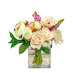 Mix Floral in Cube Glass 12"