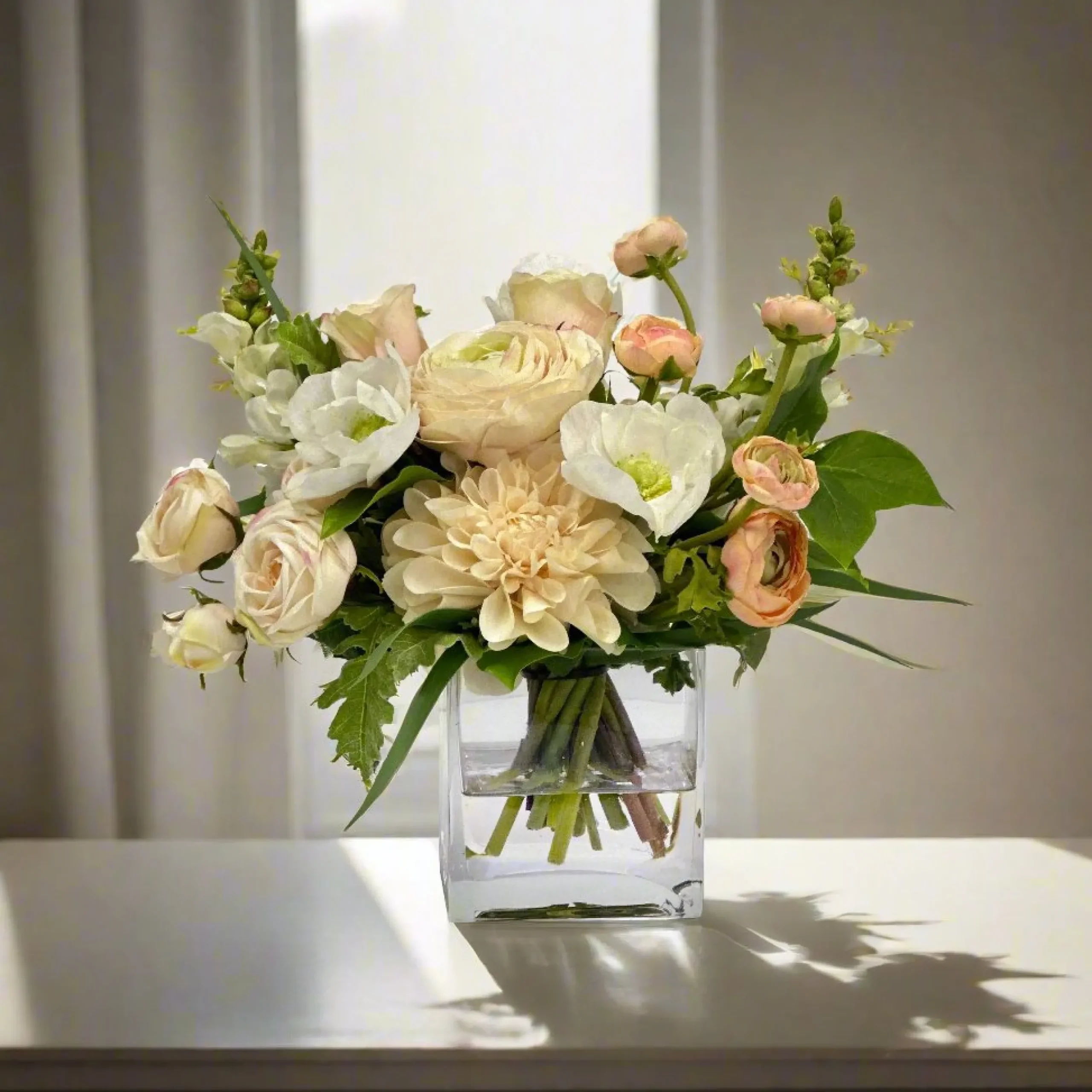 Mix Floral in Cube Vase 12"