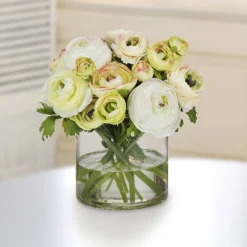 Mix Green Ranunculus in Vase 13"