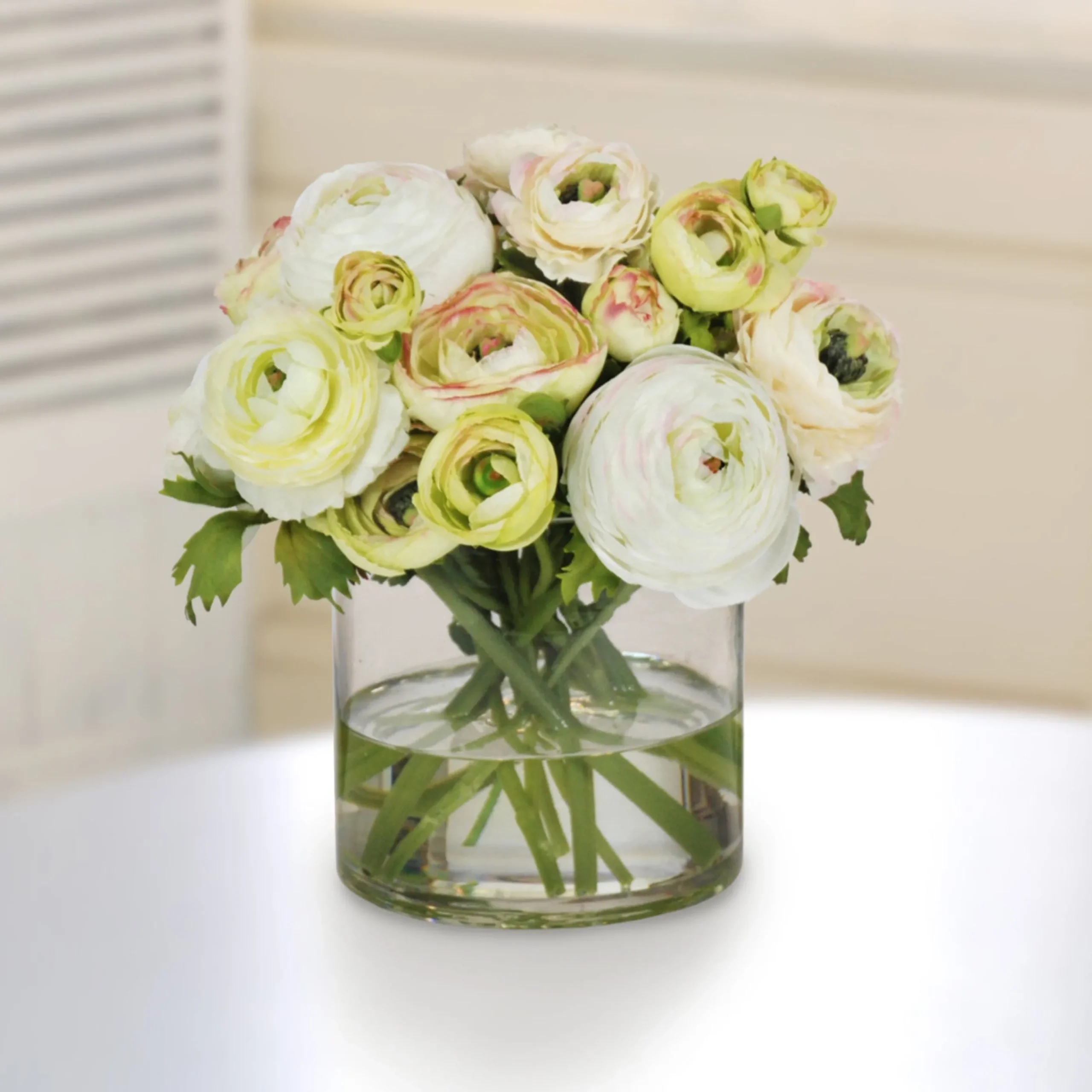 Mix Green Ranunculus in Vase 13"
