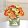 Mix Orange Ranunculus Centerpiece 16"