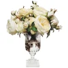 MIX ROSE IN LEAF CUT VASE 13"