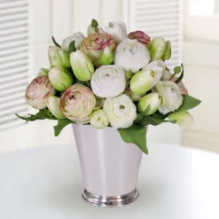 Mix Tulip in Silver Vase 16"