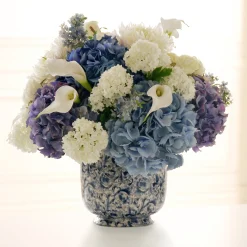 MIXED FLORAL IN CHINOISERIE POT 22"