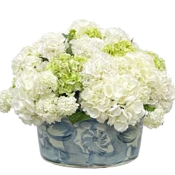 MIXED HYDRANGEA IN CERAMIC POT 17"