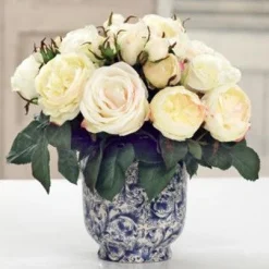 MIXED ROSE IN CACHE POT (DP776-WH)