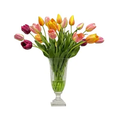 Mixed Tulips in Cut Vase 27-inches tall