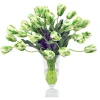PARROT TULIP IN LEAF CUT VASE (WHD173-WHGR)