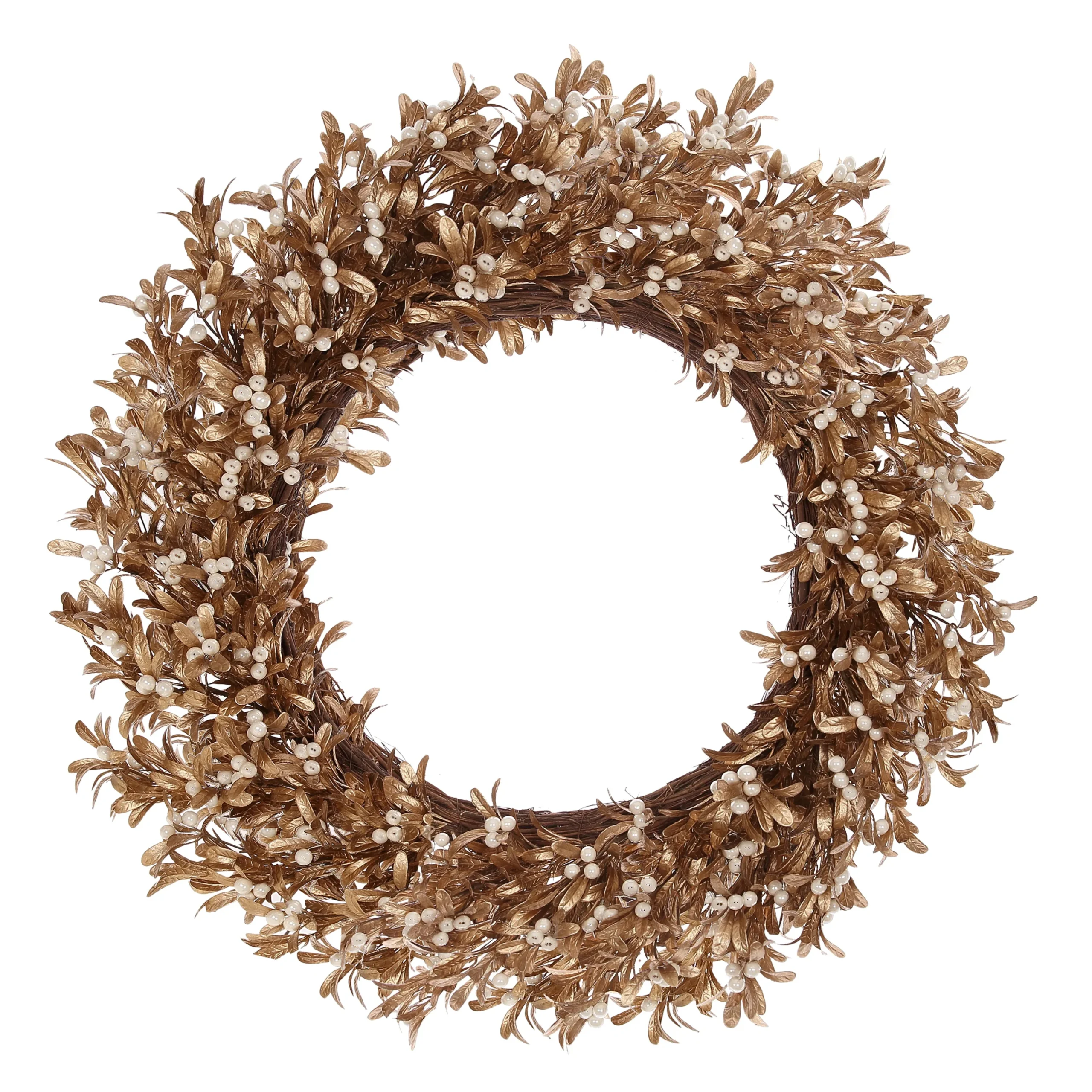 Pearl Mistletoe Wreath 30"
