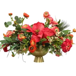 Poinsettia in Golden Pot 26"