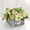 Protea and Ranunculus in Clear Vase 15"