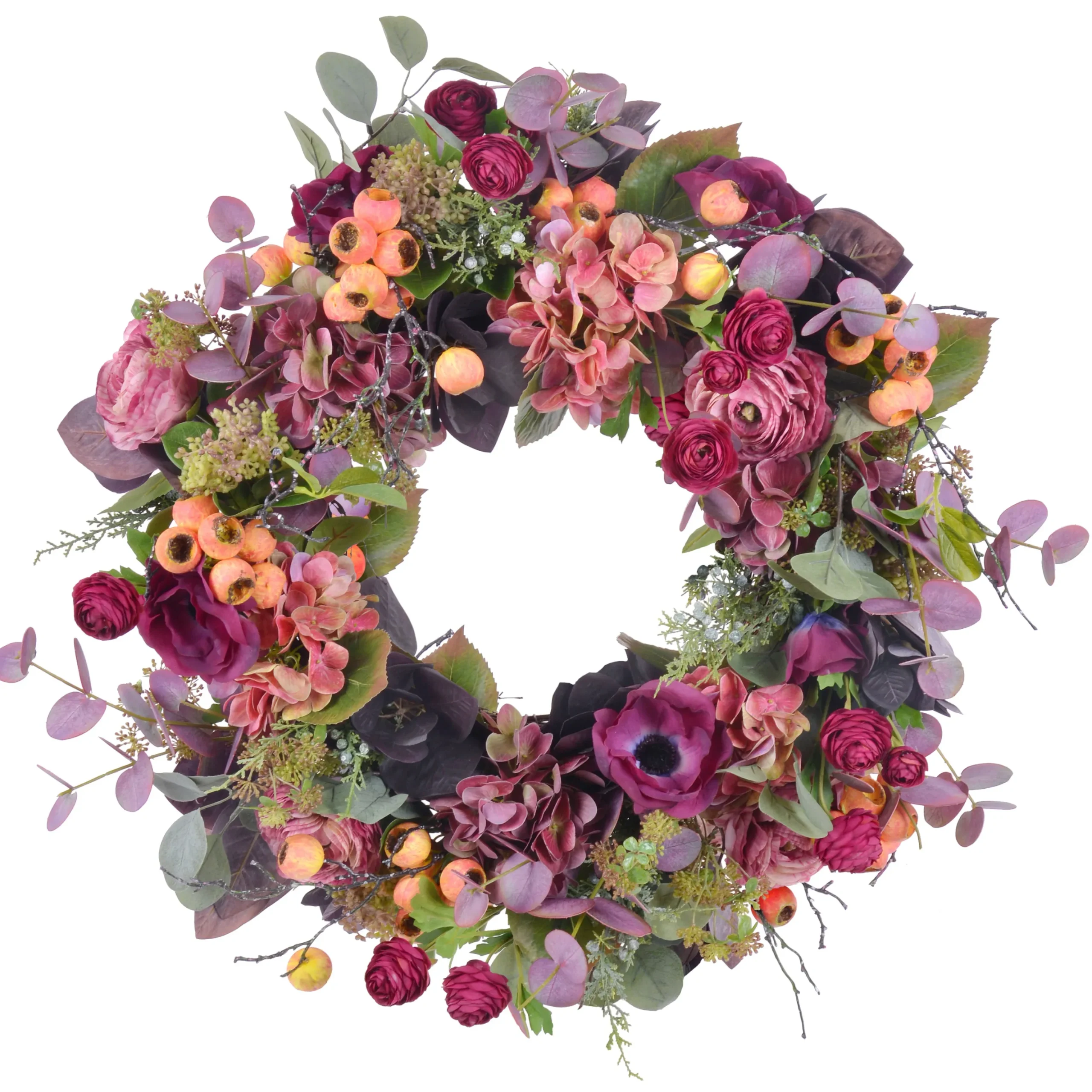 Ranunculus Hydrangea Wreath 25"