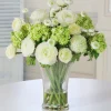 Ranunculus in Glass Vase 19"