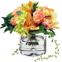 Ranunculus Orchid Bouquet in Vase 8"