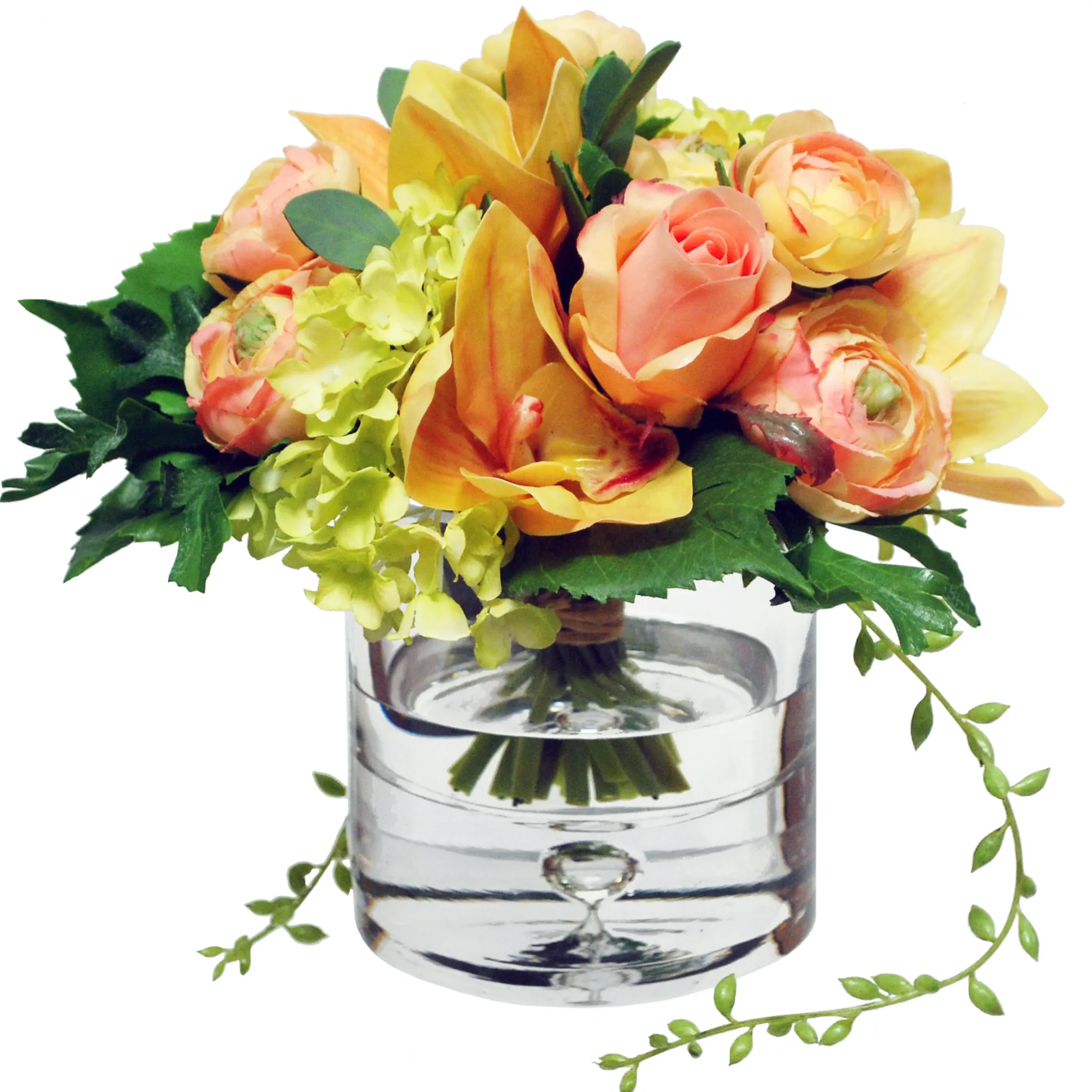 Ranunculus Orchid Bouquet in Vase 8"
