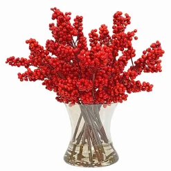 Red Berry in Concaved Vase 17"