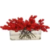 Red Berry in Glass 24"
