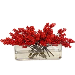 Red Berry in Glass 24"