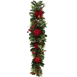 Red Hydrangea Holiday Garland 5'